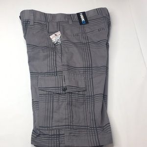 Tony Hawk Boys Cargo Shorts Gray/Black Plaid Sz 12